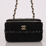 Chanel Vanity Case Black Crochet and Lambskin CGHW