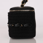 Chanel Vanity Case Black Crochet and Lambskin CGHW
