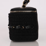 Chanel Vanity Case Black Crochet and Lambskin CGHW
