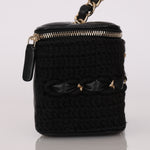Chanel Vanity Case Black Crochet and Lambskin CGHW