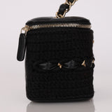 Chanel Vanity Case Black Crochet and Lambskin CGHW