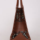Dior Floral Book Tote Cognac Leather