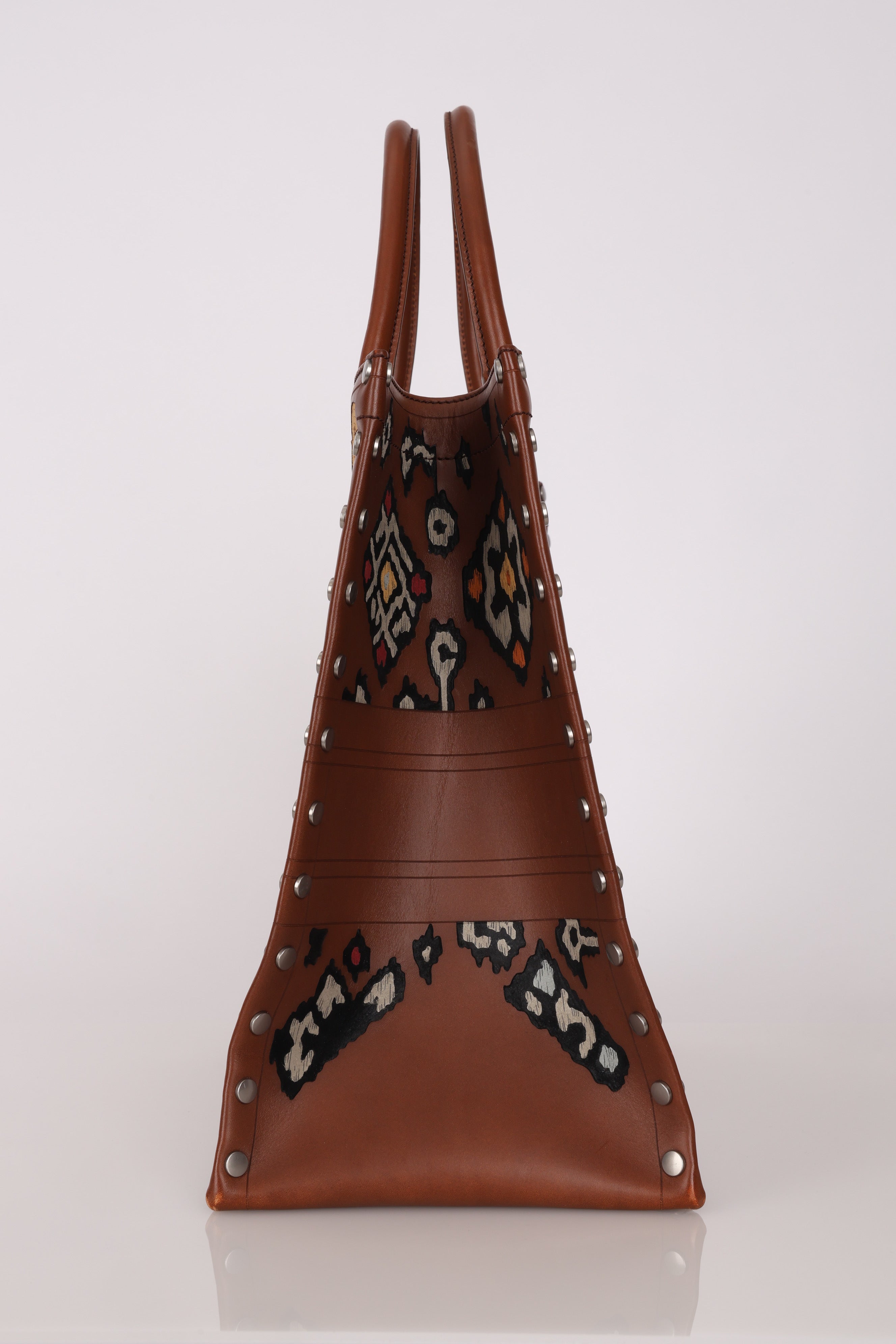 Dior Floral Book Tote Cognac Leather