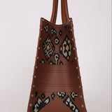 Dior Floral Book Tote Cognac Leather