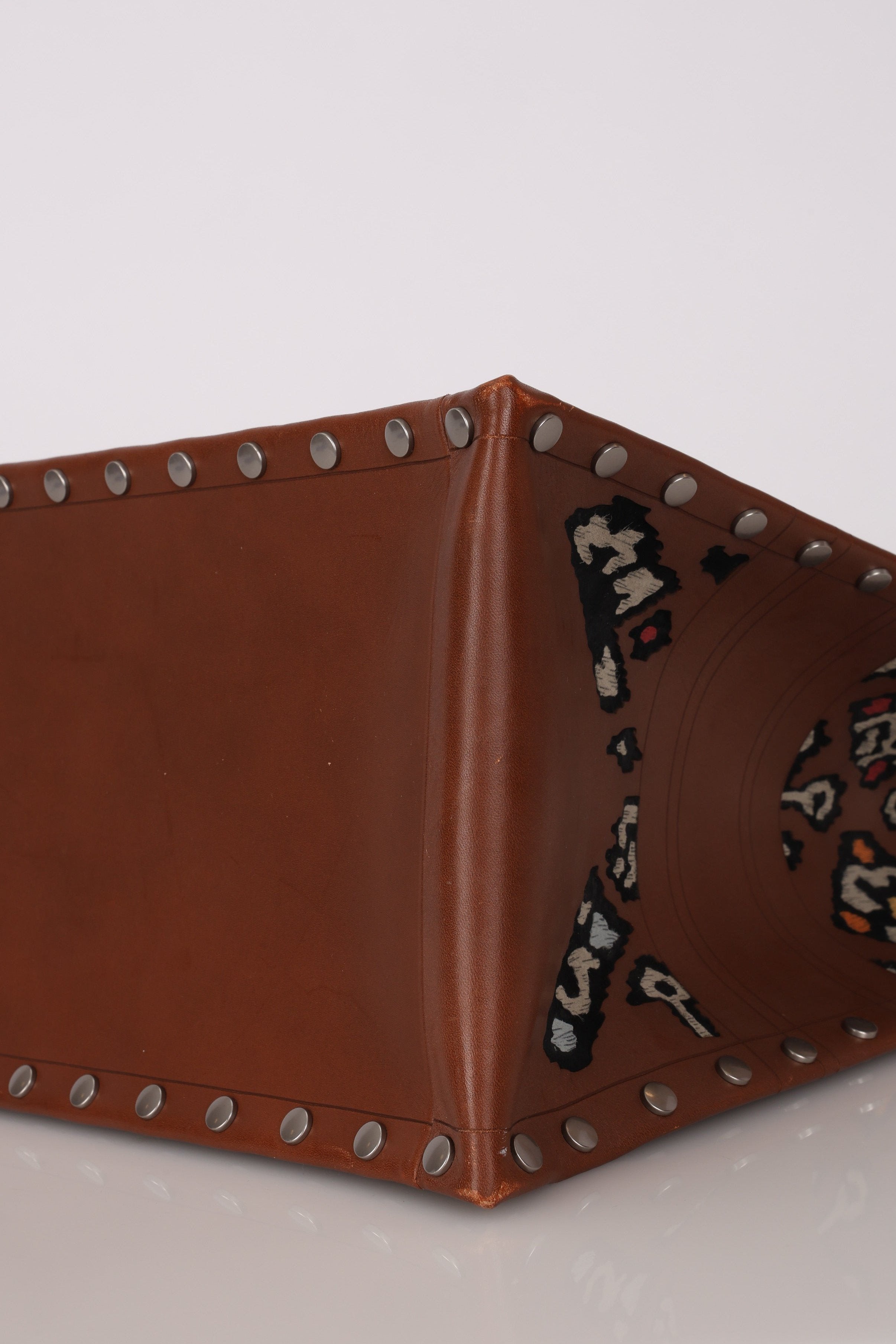 Dior Floral Book Tote Cognac Leather