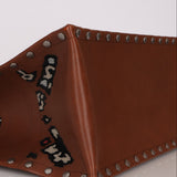Dior Floral Book Tote Cognac Leather