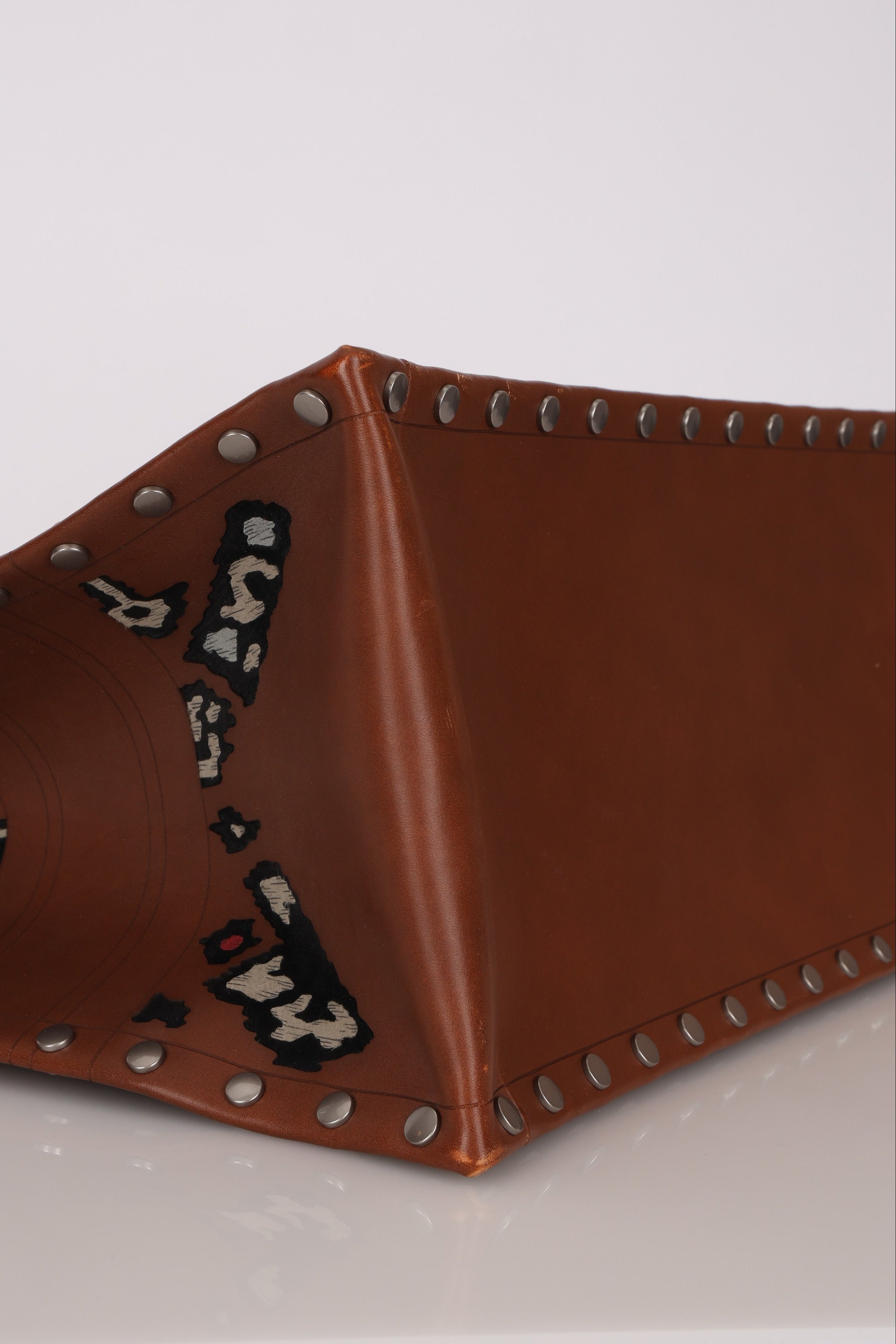 Dior Floral Book Tote Cognac Leather