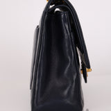 Chanel Medium Classic Double Flap Navy Lambskin 1992 24K GP (DONE)