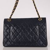 Chanel Medium Classic Double Flap Navy Lambskin 1992 24K GP (DONE)