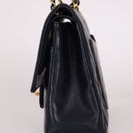 Chanel Medium Classic Double Flap Navy Lambskin 1992 24K GP (DONE)
