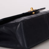 Chanel Medium Classic Double Flap Navy Lambskin 1992 24K GP (DONE)
