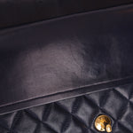 Chanel Medium Classic Double Flap Navy Lambskin 1992 24K GP (DONE)
