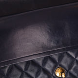 Chanel Medium Classic Double Flap Navy Lambskin 1992 24K GP (DONE)