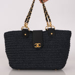 Chanel Raffia Turnlock Tote AGHW