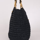 Chanel Raffia Turnlock Tote AGHW