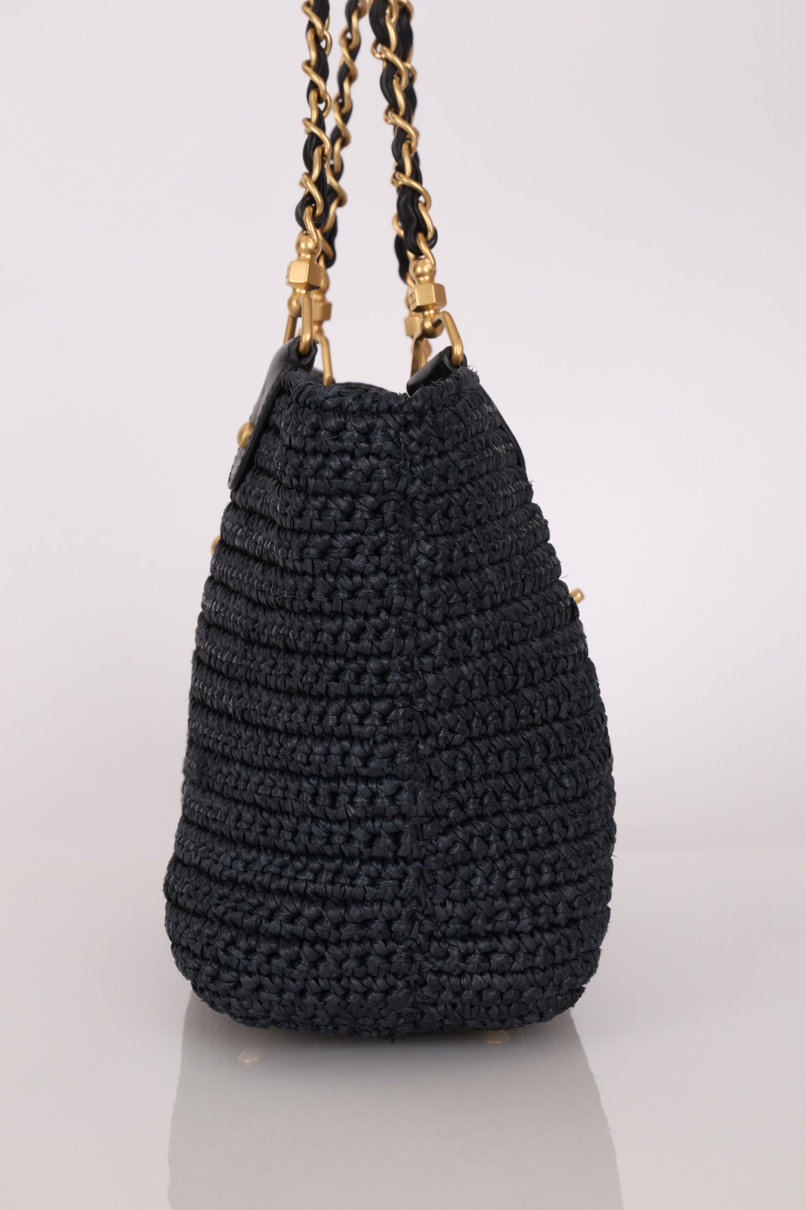 Chanel Raffia Turnlock Tote AGHW