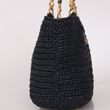Chanel Raffia Turnlock Tote AGHW