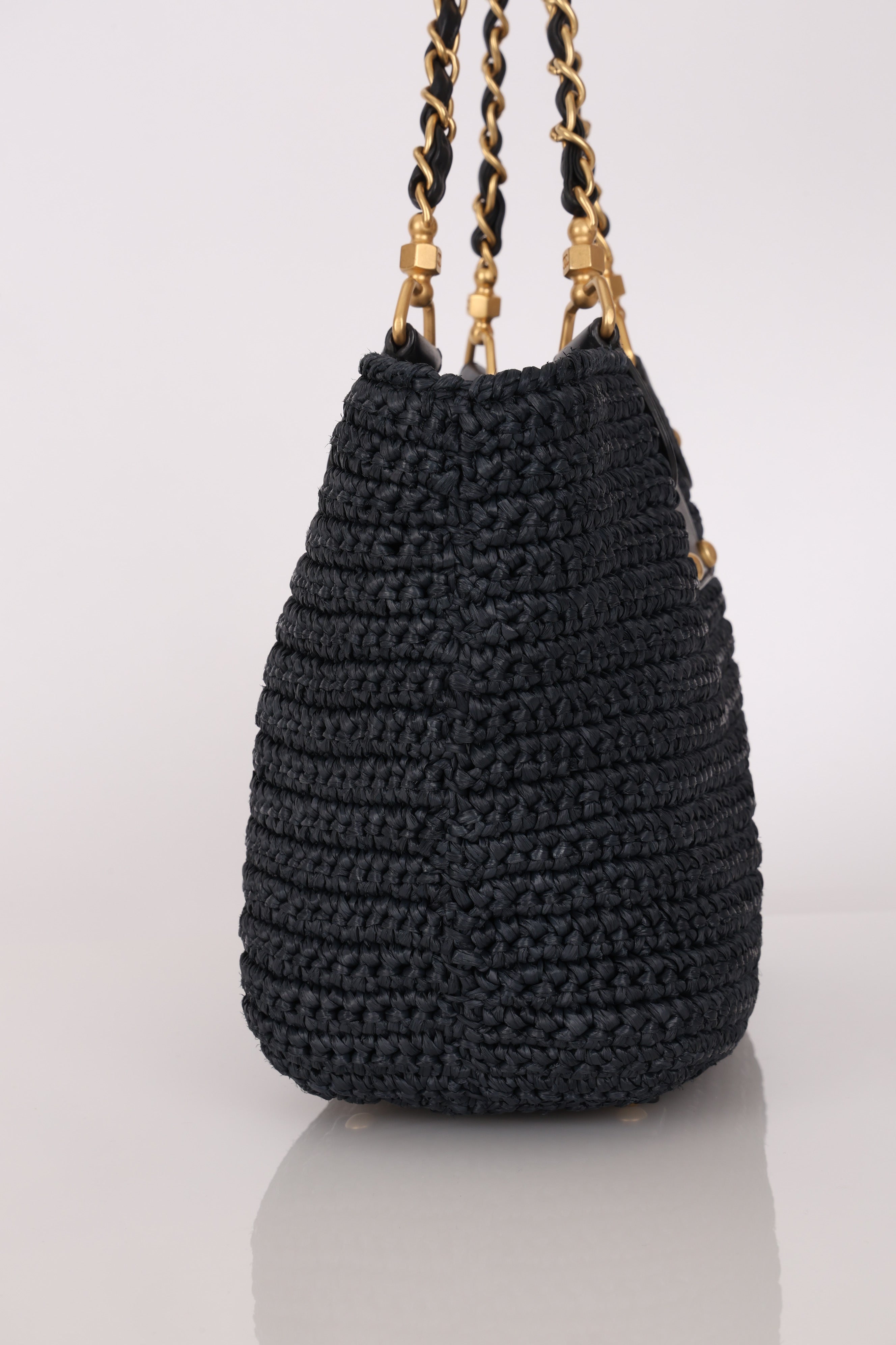 Chanel Raffia Turnlock Tote AGHW