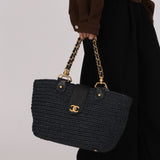Chanel Raffia Turnlock Tote 2006 AGHW