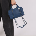 Chanel Deauville Bowling Bag Blue Caviar SHW