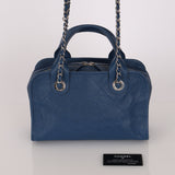 Chanel Deauville Bowling Bag Blue Caviar SHW