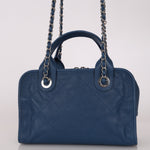 Chanel Deauville Bowling Bag Blue Caviar SHW