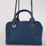 Chanel Deauville Bowling Bag Blue Caviar SHW