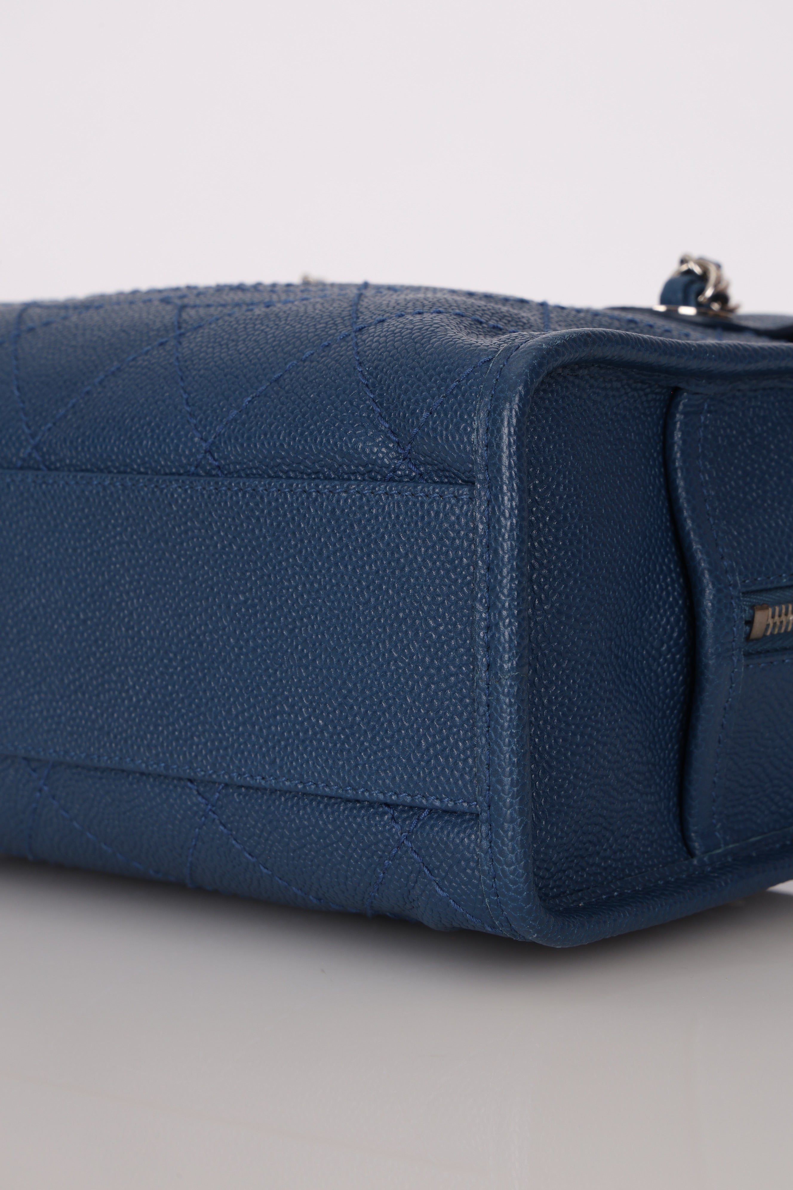 Chanel Deauville Bowling Bag Blue Caviar SHW