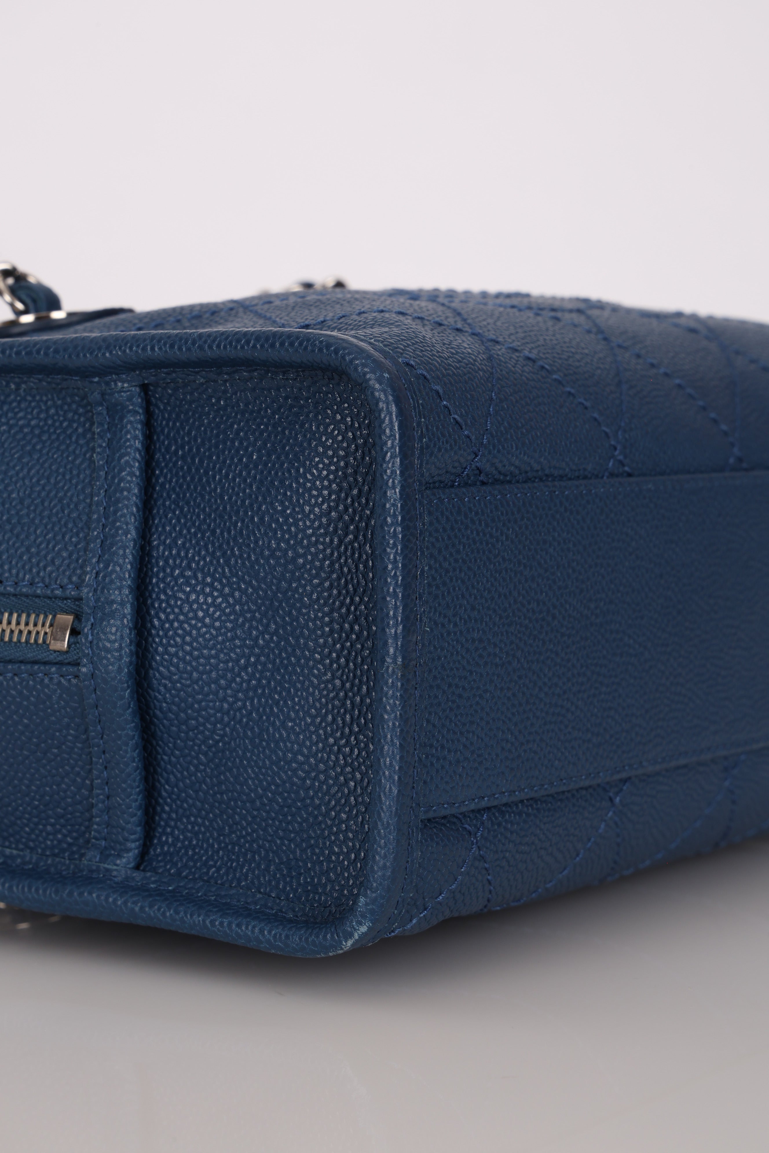 Chanel Deauville Bowling Bag Blue Caviar SHW