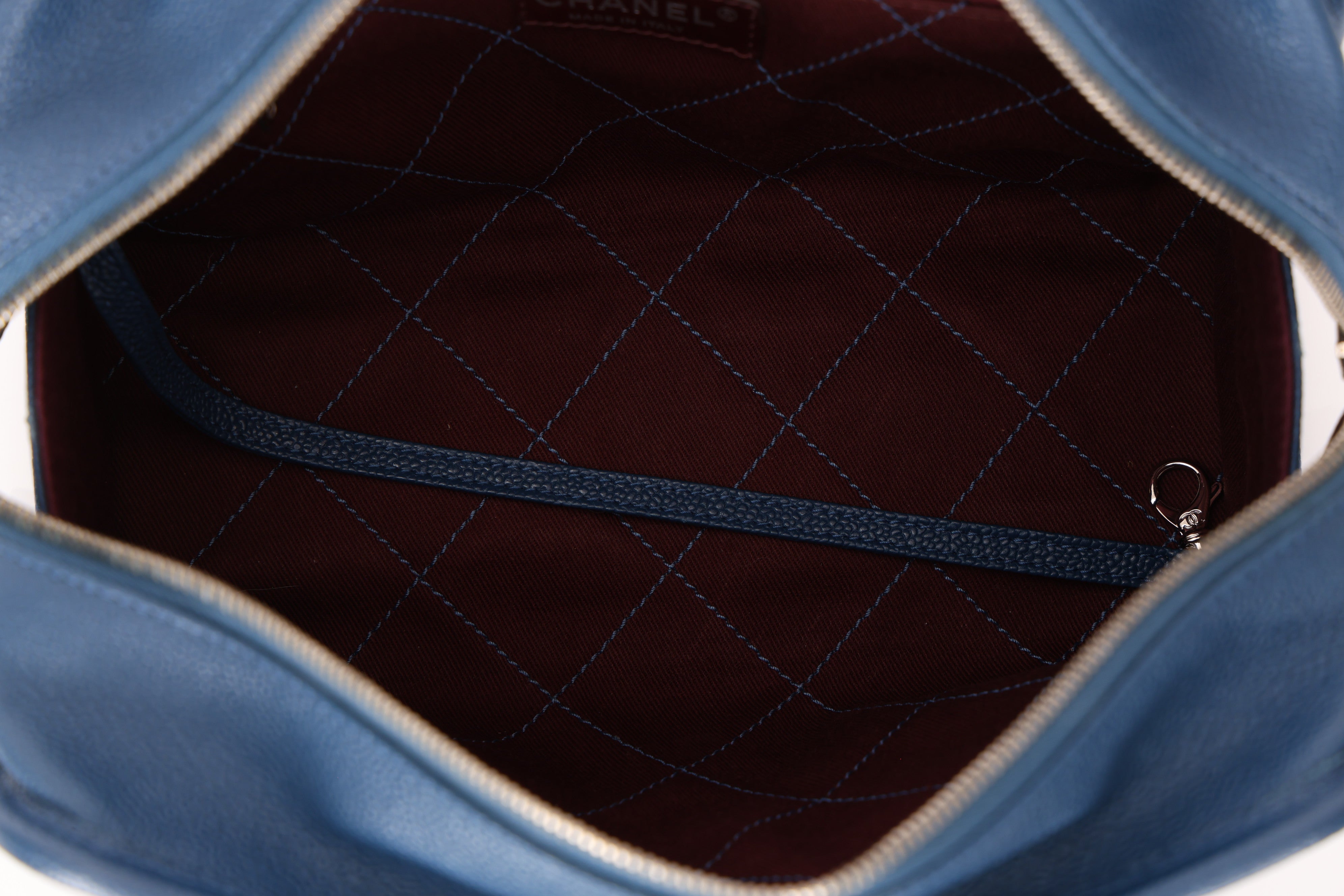 Chanel Deauville Bowling Bag Blue Caviar SHW
