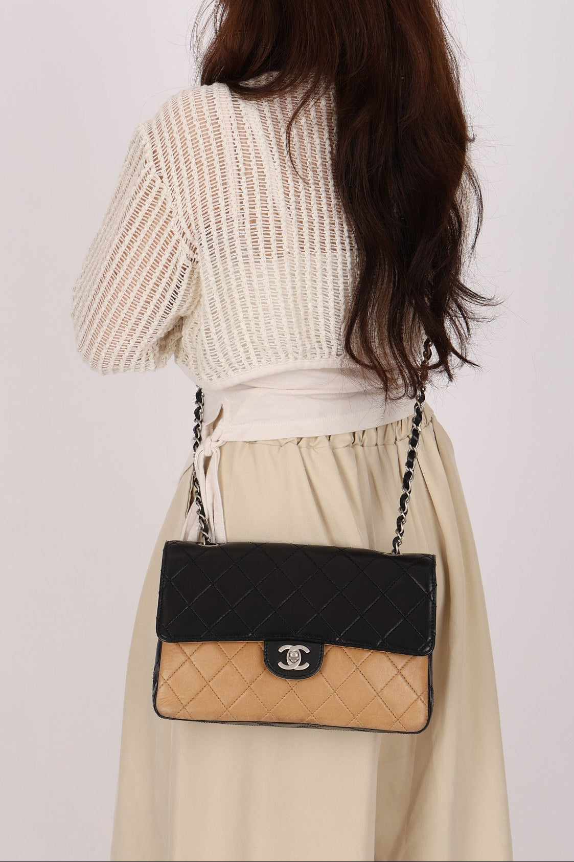 Chanel Medium Single Flap Bicolor Lambskin 2001 BSHW