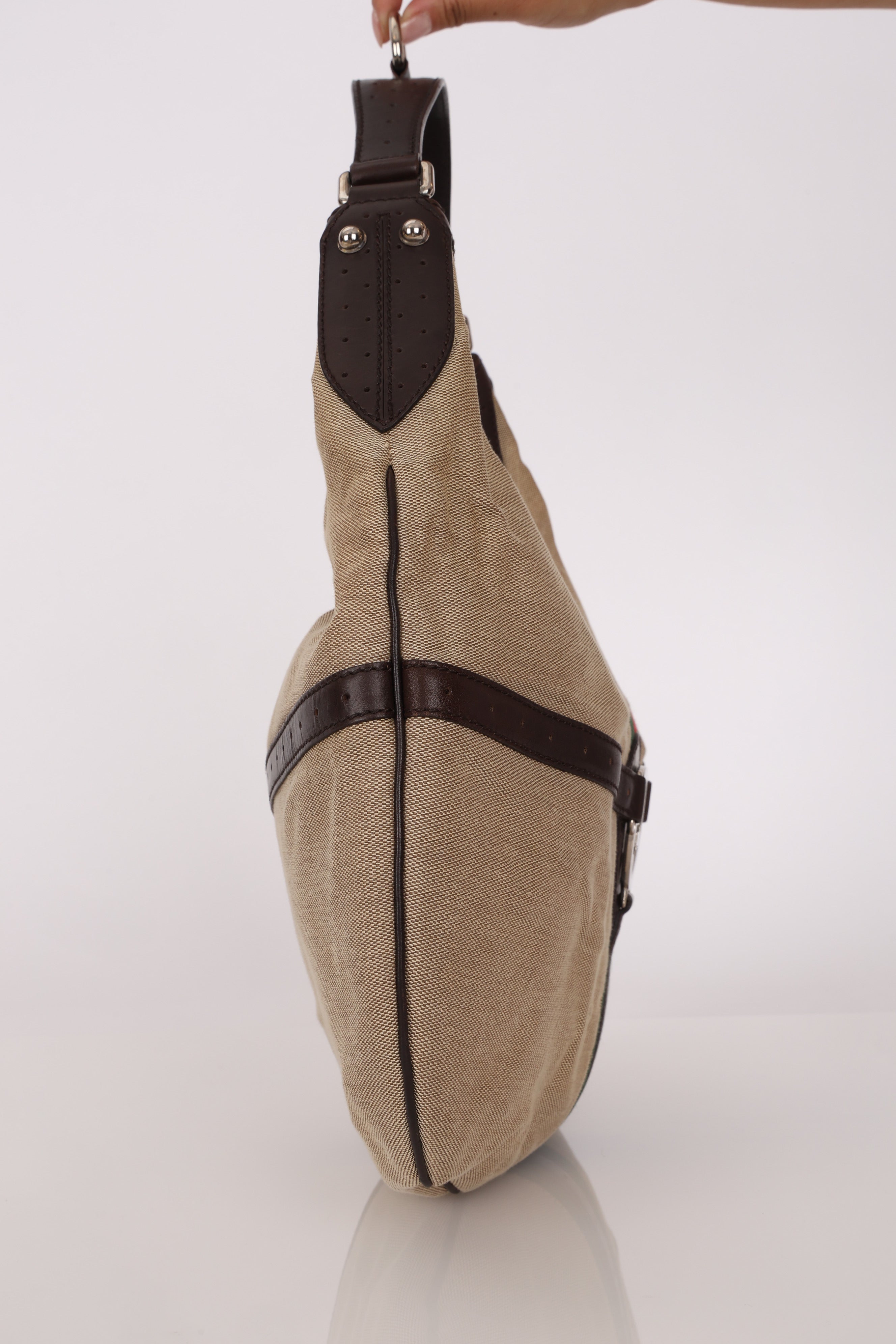 Gucci Interlocking G Reins Canvas Hobo