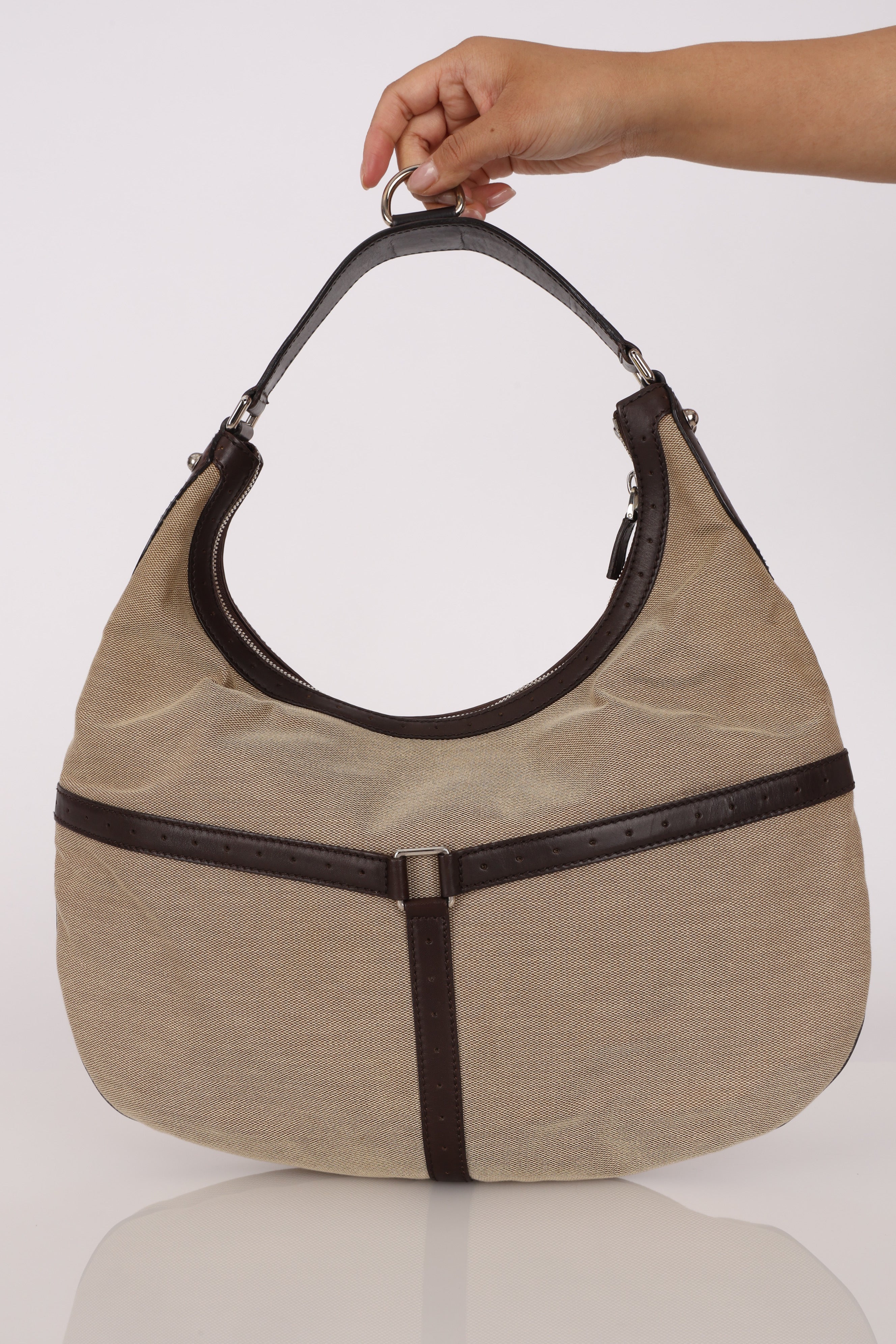 Gucci Interlocking G Reins Canvas Hobo