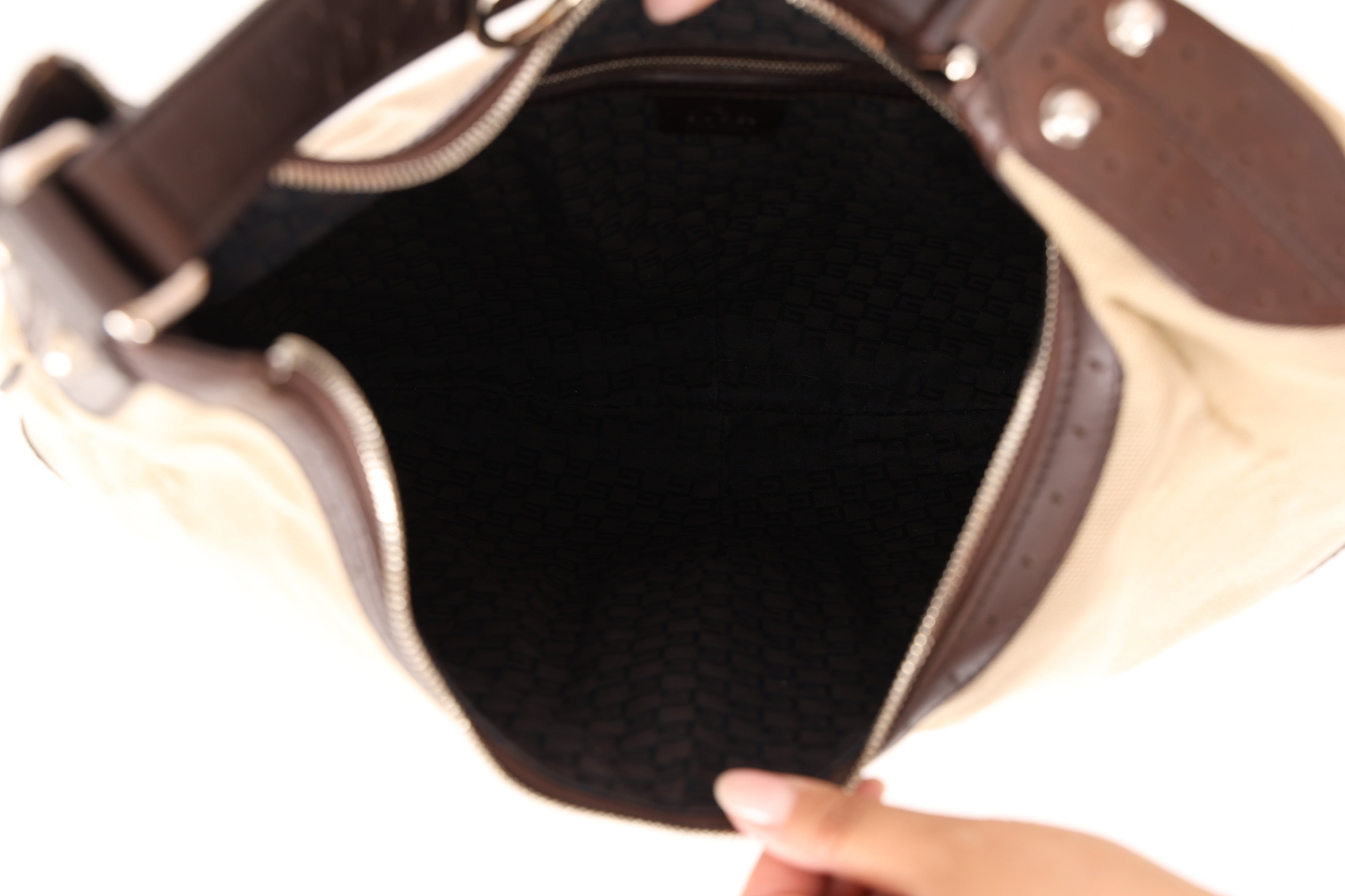 Gucci Interlocking G Reins Canvas Hobo