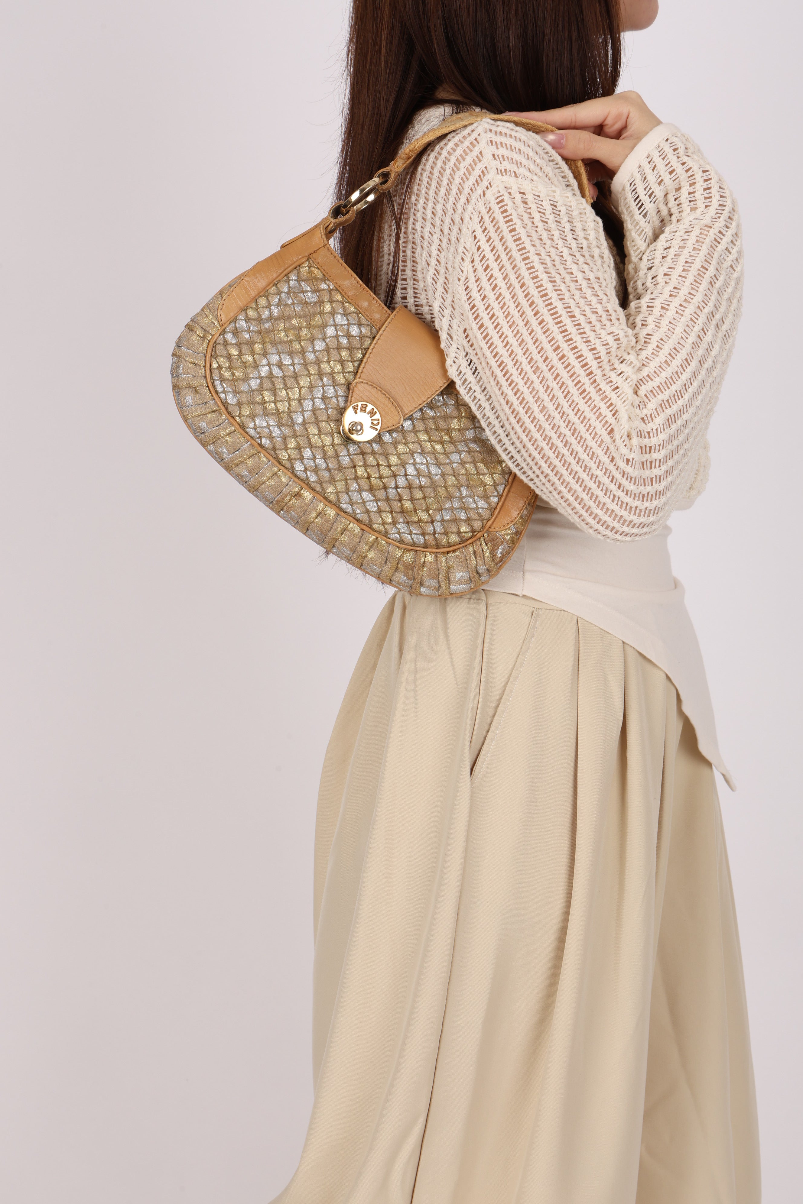 Fendi Zucca Mille Feuille Shoulder Bag