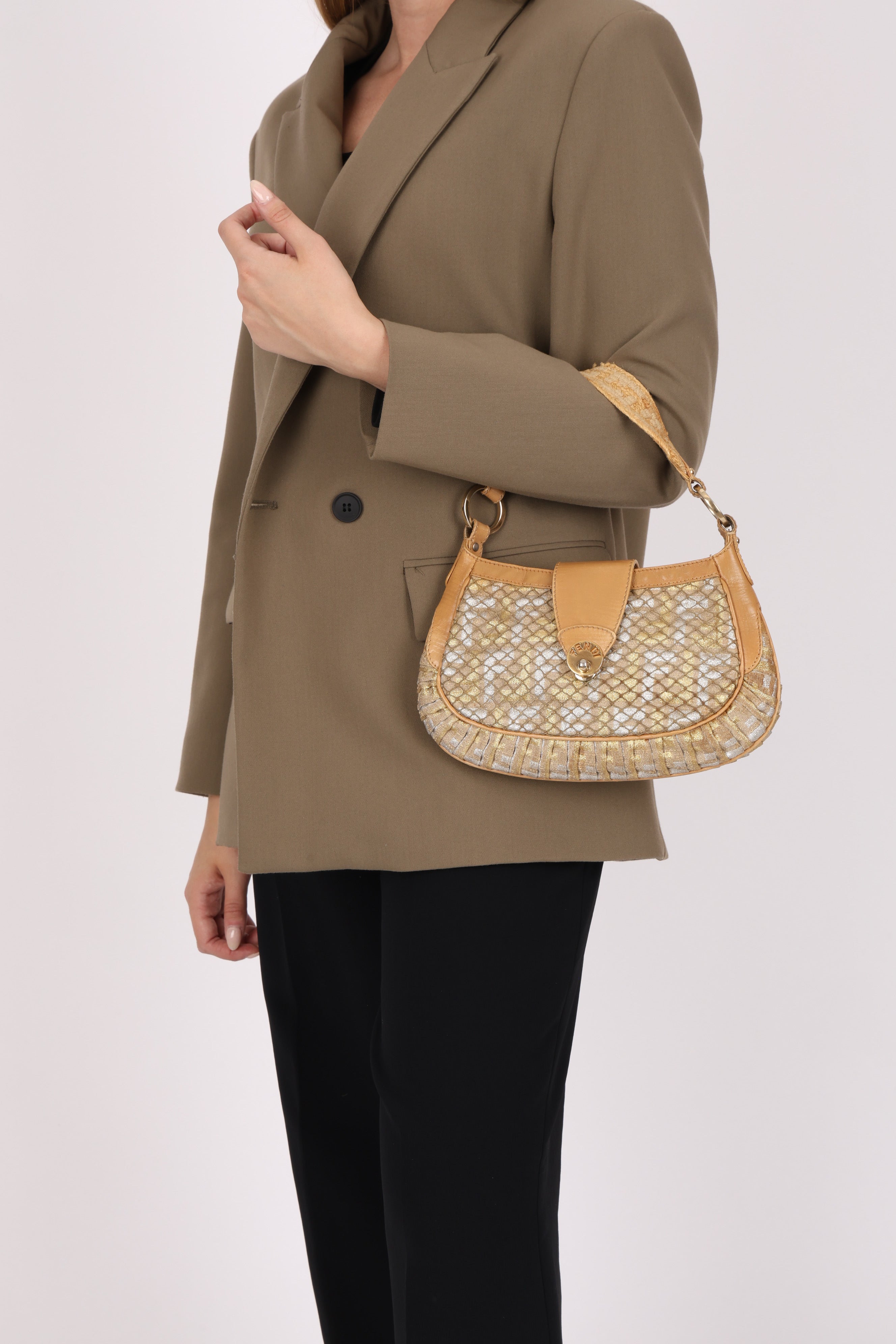 Fendi Zucca Mille Feuille Shoulder Bag