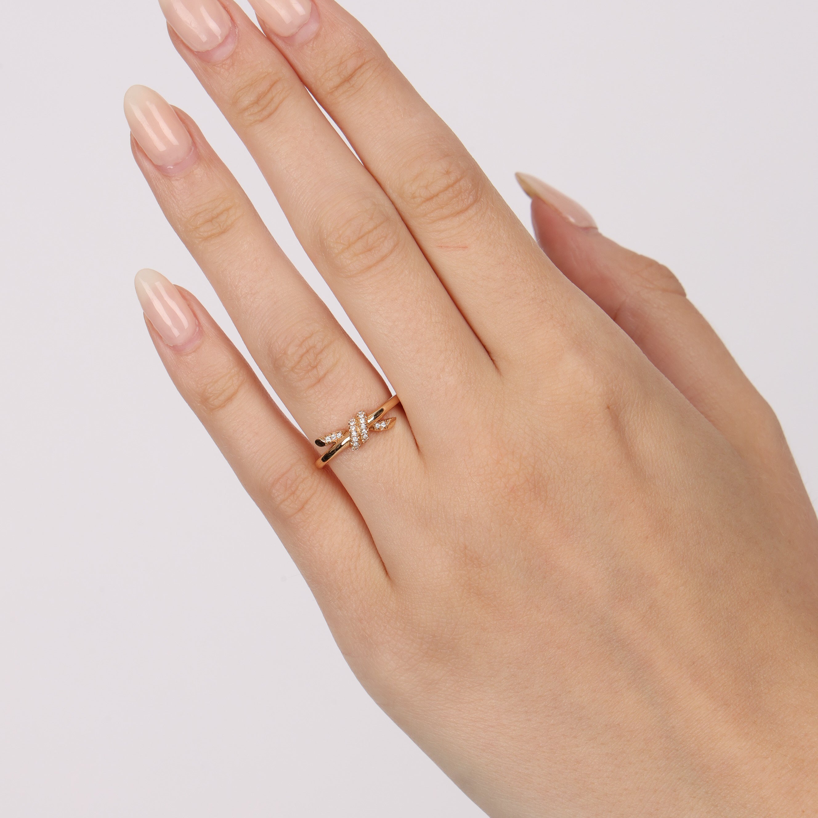 18K Tiffany & Co Gold Diamond Knot Ring
