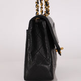 Chanel Small Single Flap w/ Pouch Black Lambskin 24K GP