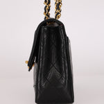 Chanel Small Single Flap w/ Pouch Black Lambskin 24K GP