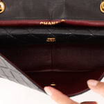 Chanel Small Single Flap w/ Pouch Black Lambskin 24K GP