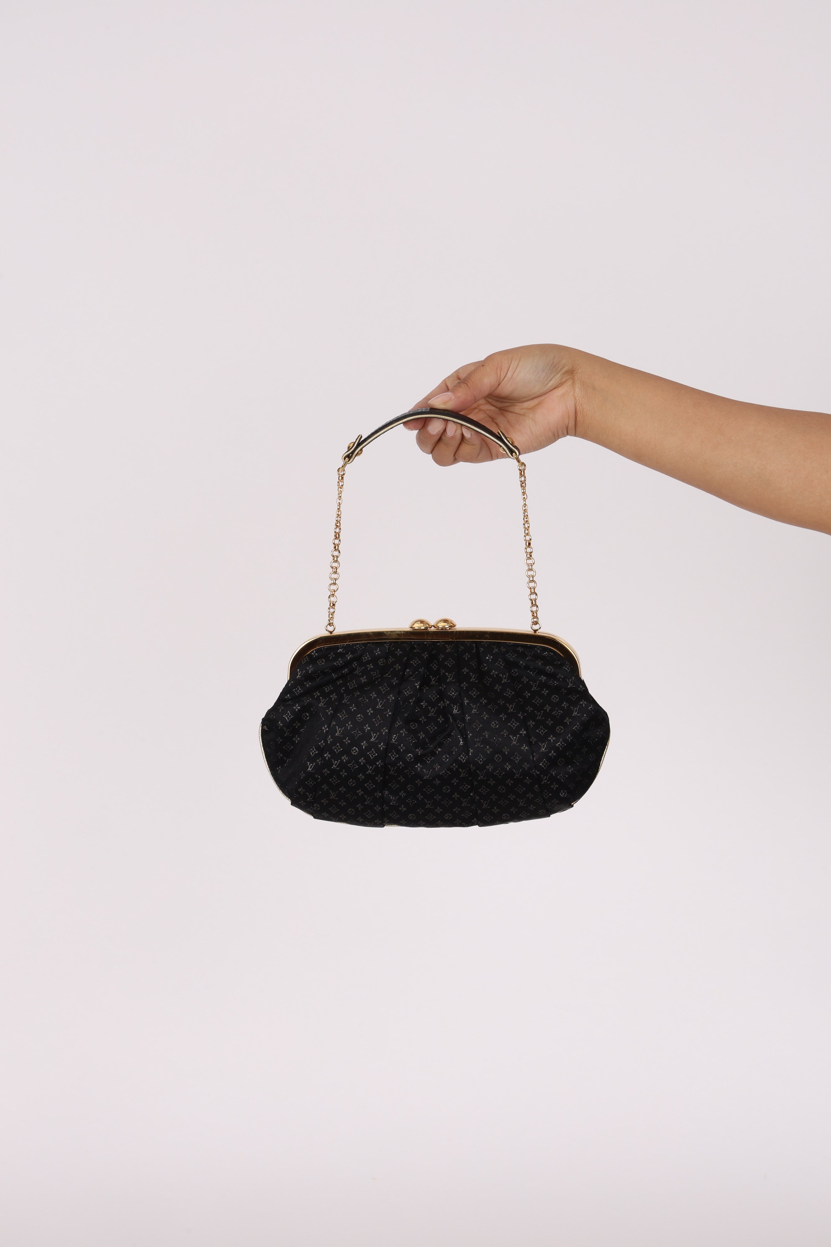 Louis Vuitton Aumoniere Satin Clutch on Chain