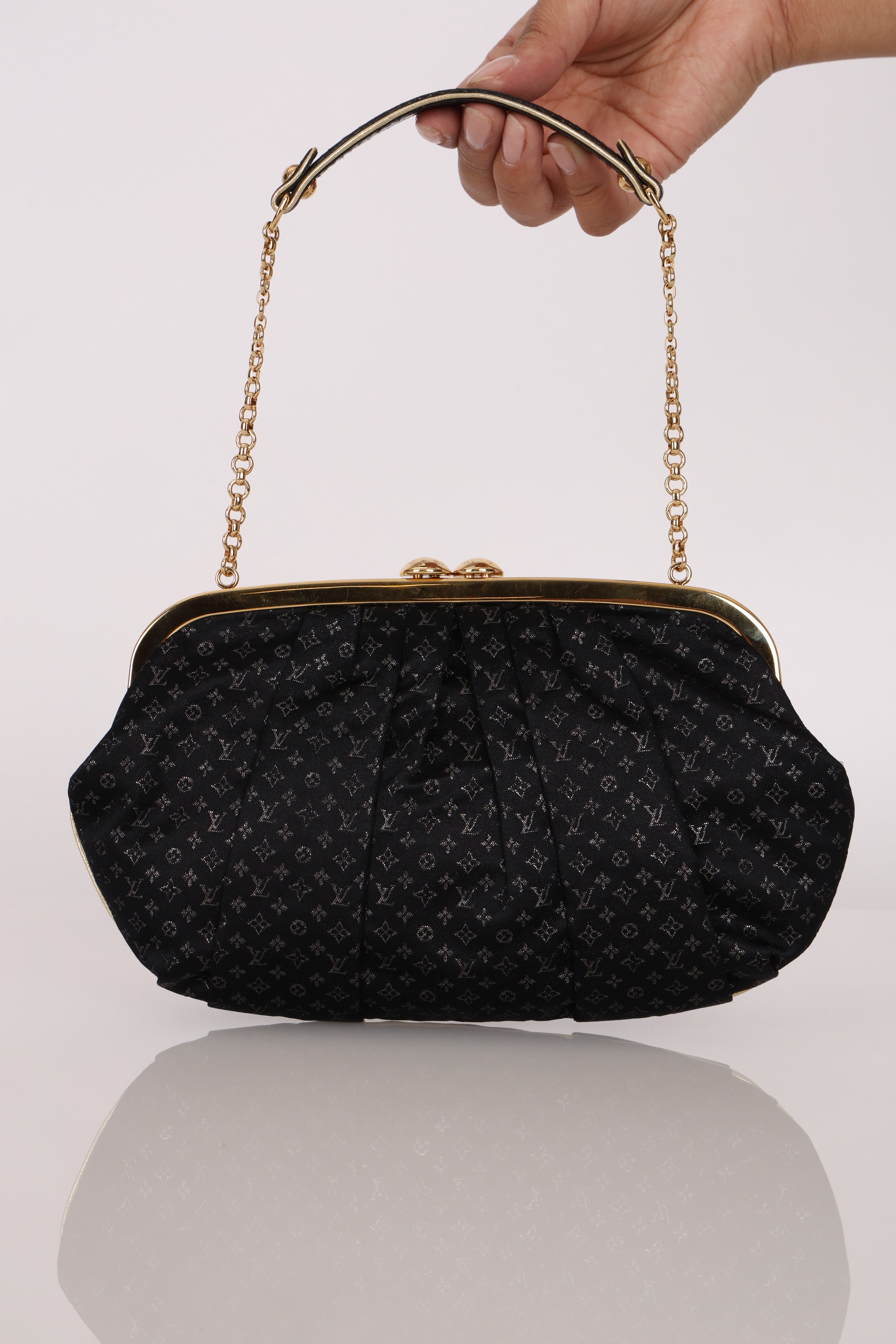 Louis Vuitton Aumoniere Satin Clutch on Chain