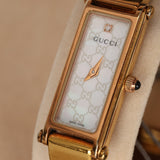 Gucci Monogram Shell Pearl Gold Watch