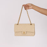 Chanel Medium Classic Double Flap Ivory Caviar BGHW