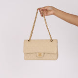 Chanel Medium Classic Double Flap Ivory Caviar BGHW