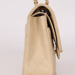 Chanel Medium Classic Double Flap Ivory Caviar BGHW
