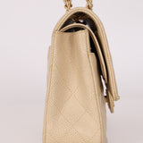 Chanel Medium Classic Double Flap Ivory Caviar BGHW