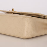 Chanel Medium Classic Double Flap Ivory Caviar BGHW