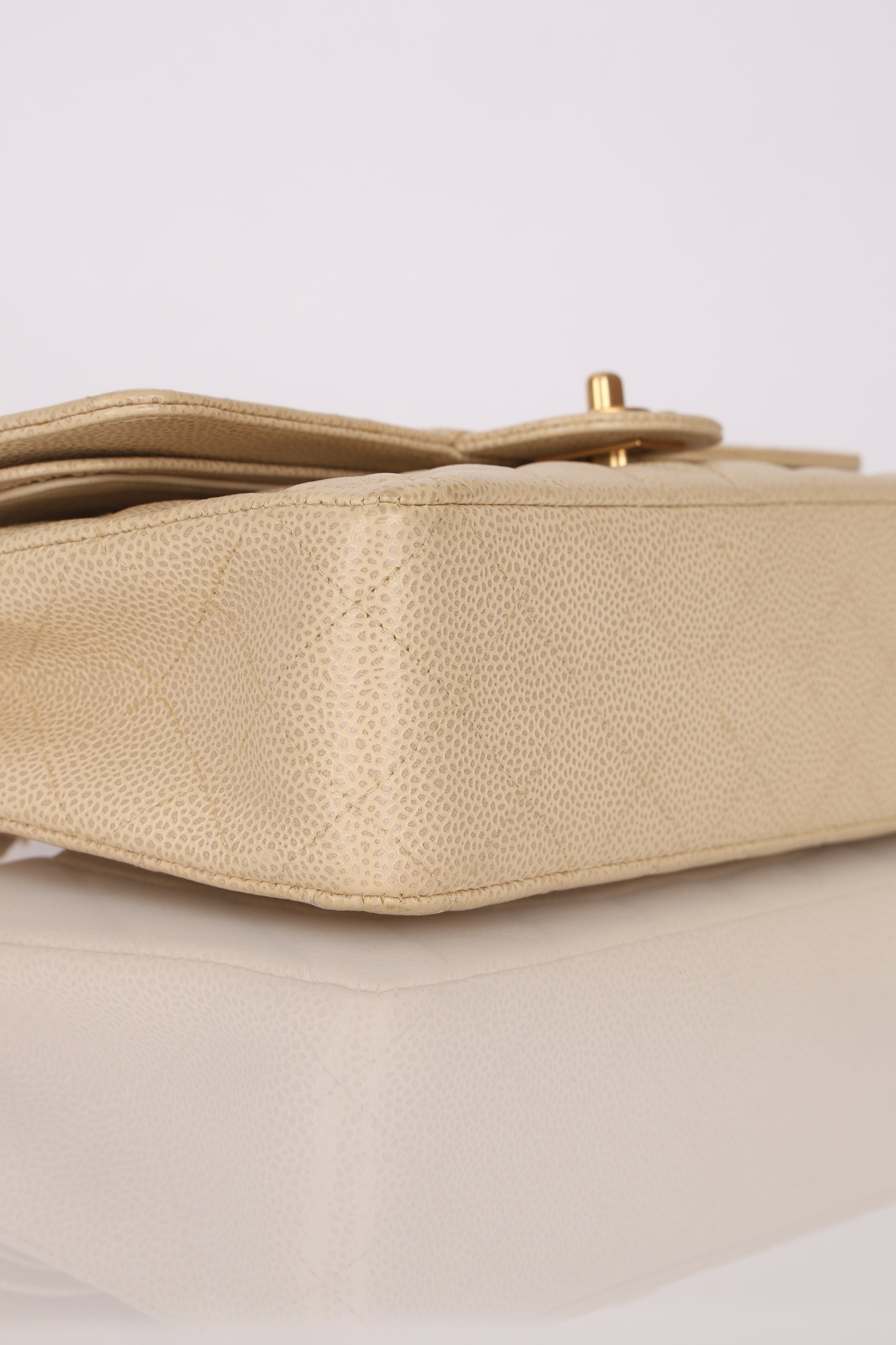 Chanel Medium Classic Double Flap Ivory Caviar BGHW