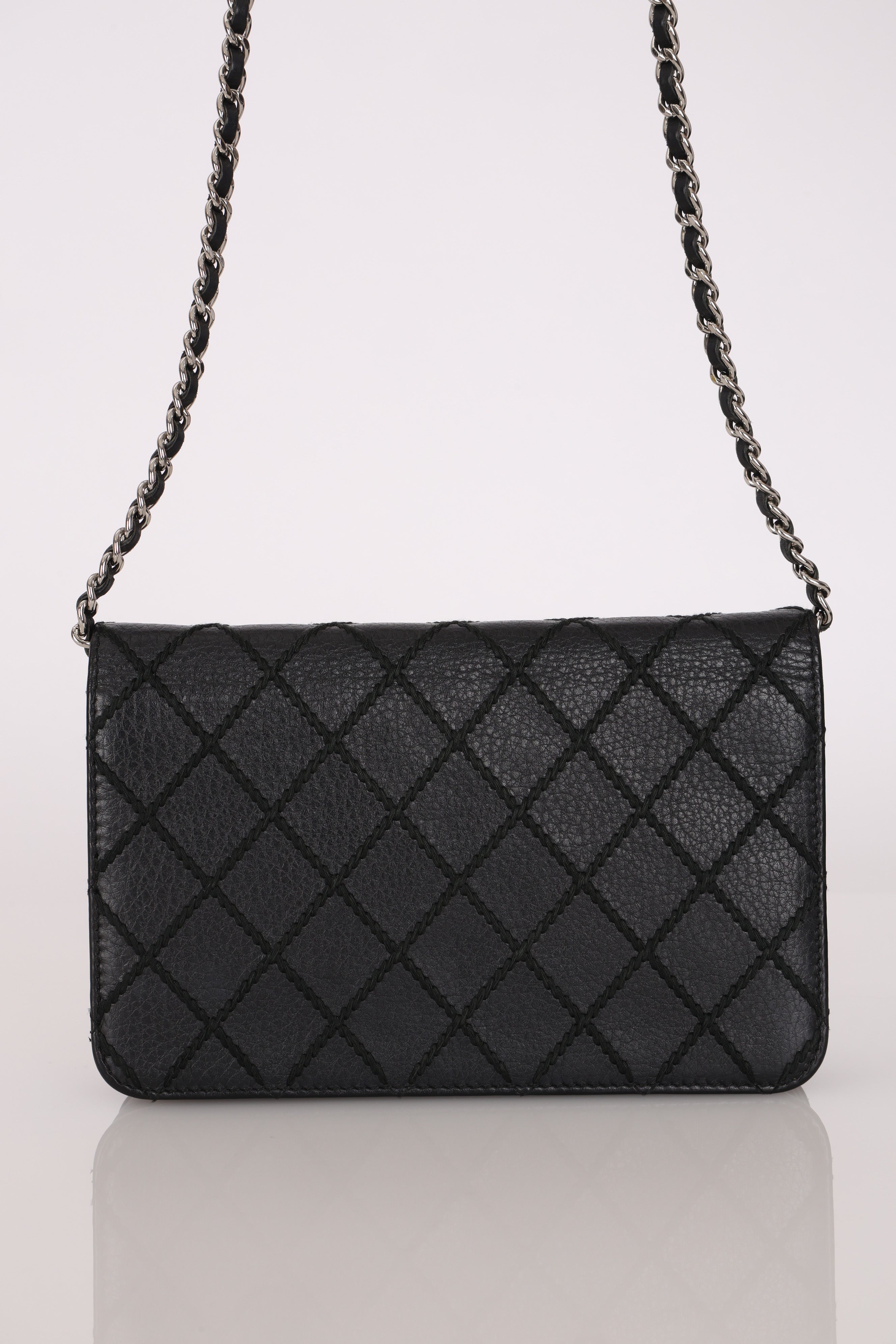 Rare Chanel Wild Stitch Wallet on Chain Black Caviar 2014 SHW (DONE)